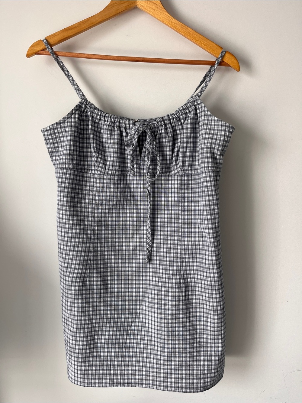 725 Originals Y2K Blue Plaid Mini Dress Cotton | Size L | Indie Sleeze